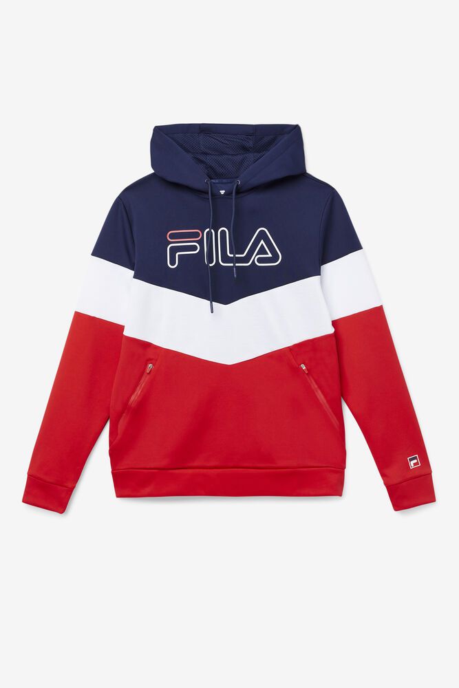 Fila Gerado Tech Navy/Red/White Hoodie Mens - NZ 43052-EZIO